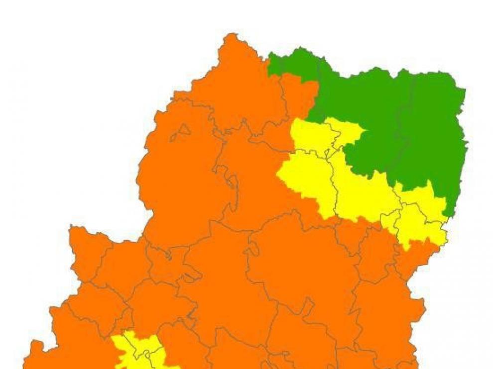 Activada la alerta naranja de peligro de incendios forestales en buena parte de Aragón