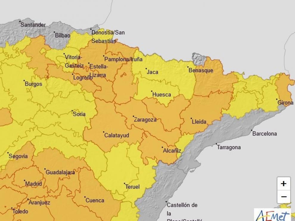 Se amplía la alerta naranja por altas temperaturas al sur de Huesca