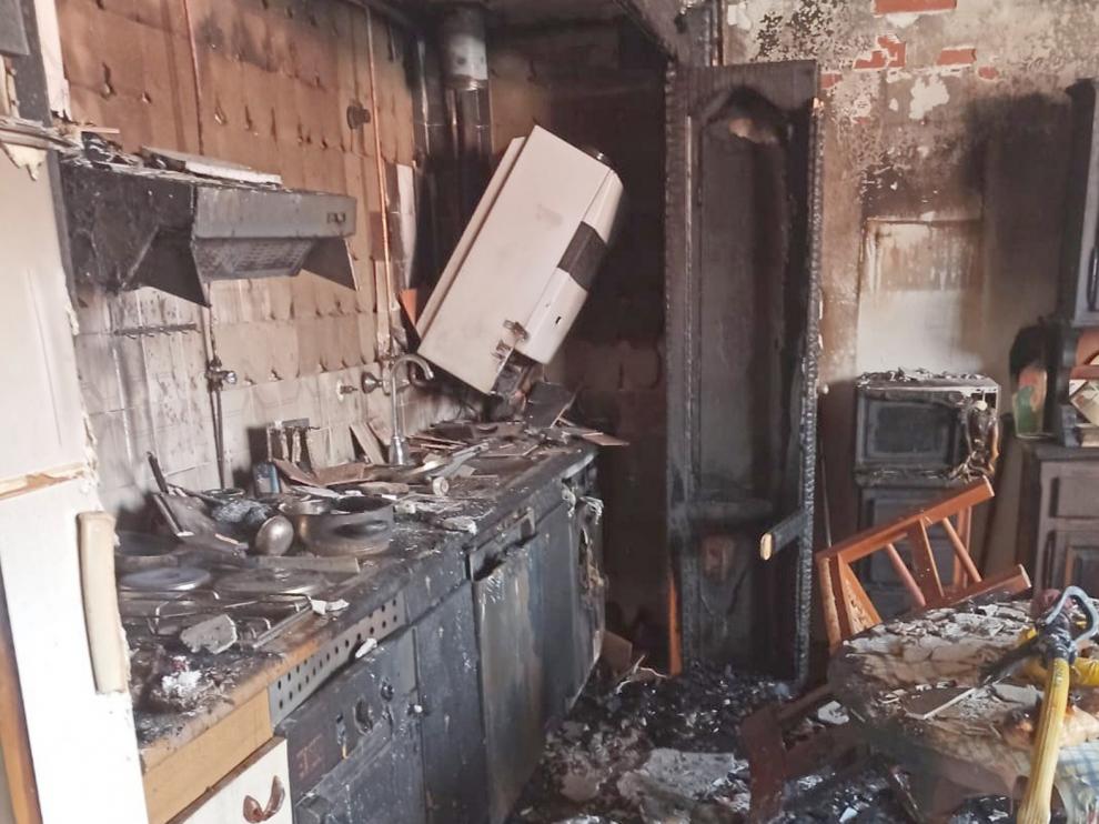 Incendio en un piso de la calle San José de Calasanz de Jaca