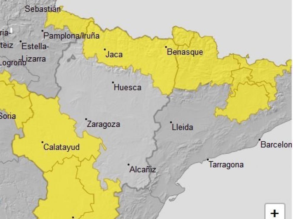 Se amplía el aviso amarillo por tormentas al Pirineo y sur de Aragón, este domingo
