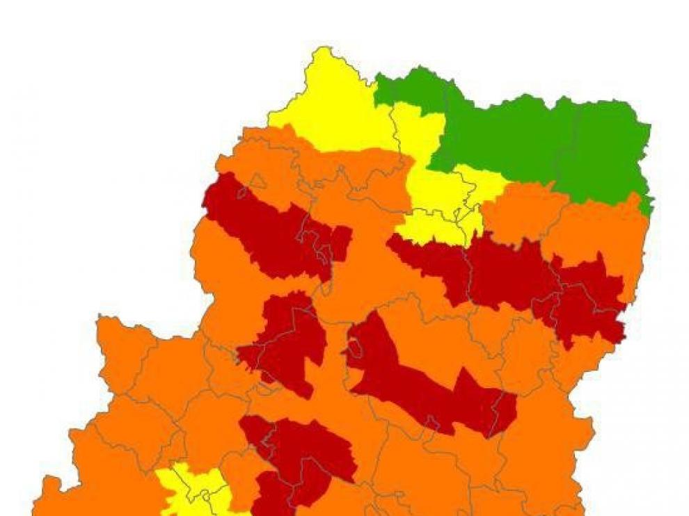Alerta roja por peligro de incendios forestales en varios puntos de Aragón
