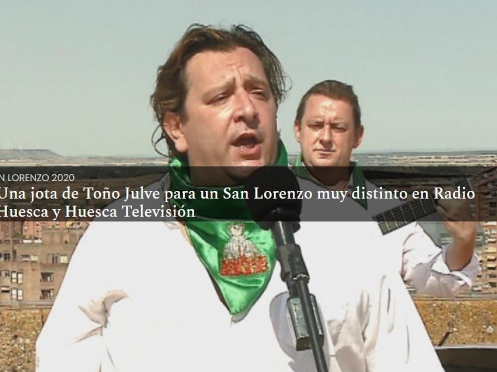 Toño Julve saluda a las no fiestas en una jota para Radio Huesca y Huesca Televisión