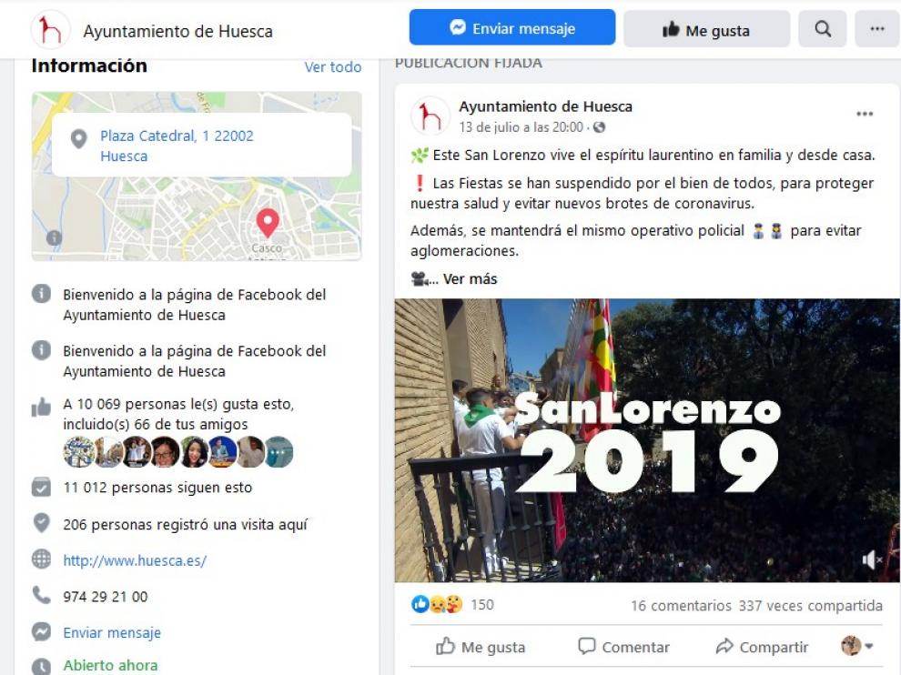 Gran alcance de la campaña en redes sociales del Ayuntamiento de Huesca llamando a la responsabilidad
