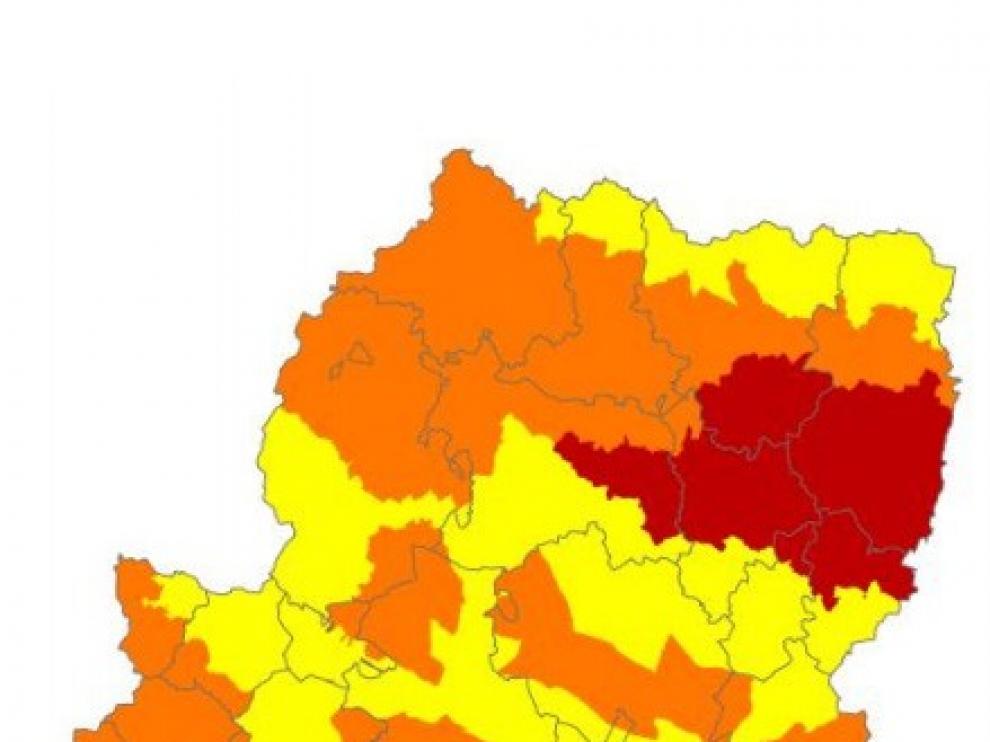 Activada la alerta roja por peligro de incendios forestales en el Prepirineo y Somontano