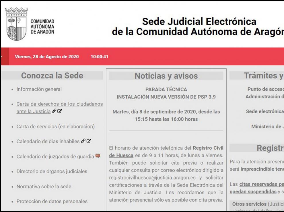 Sobresaliente para la Sede Judicial Electrónica de la Comunidad aragonesa