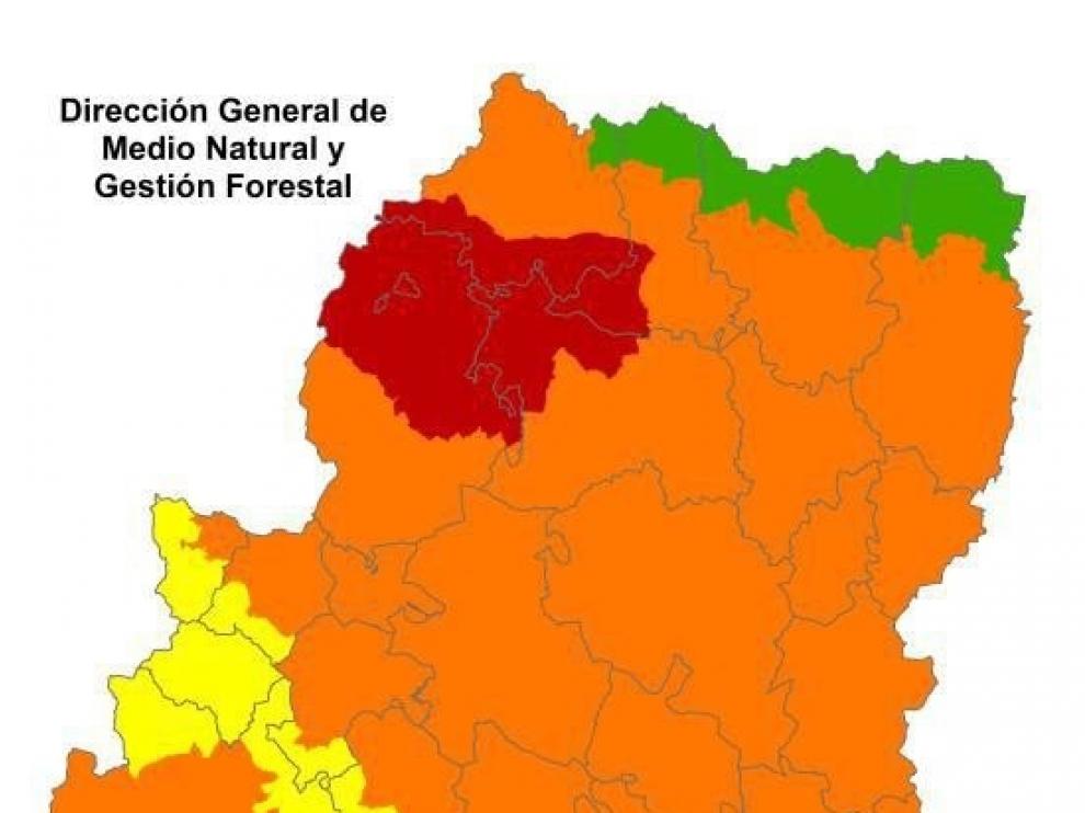 Alerta roja de incendios en el Prepirineo y Somontano occidentales