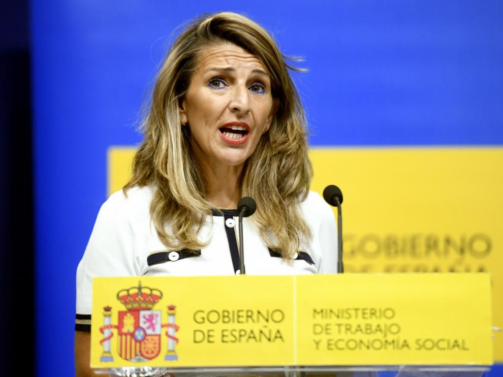 Yolanda Díaz, dispuesta a ampliar los ERTE hasta después de Navidad