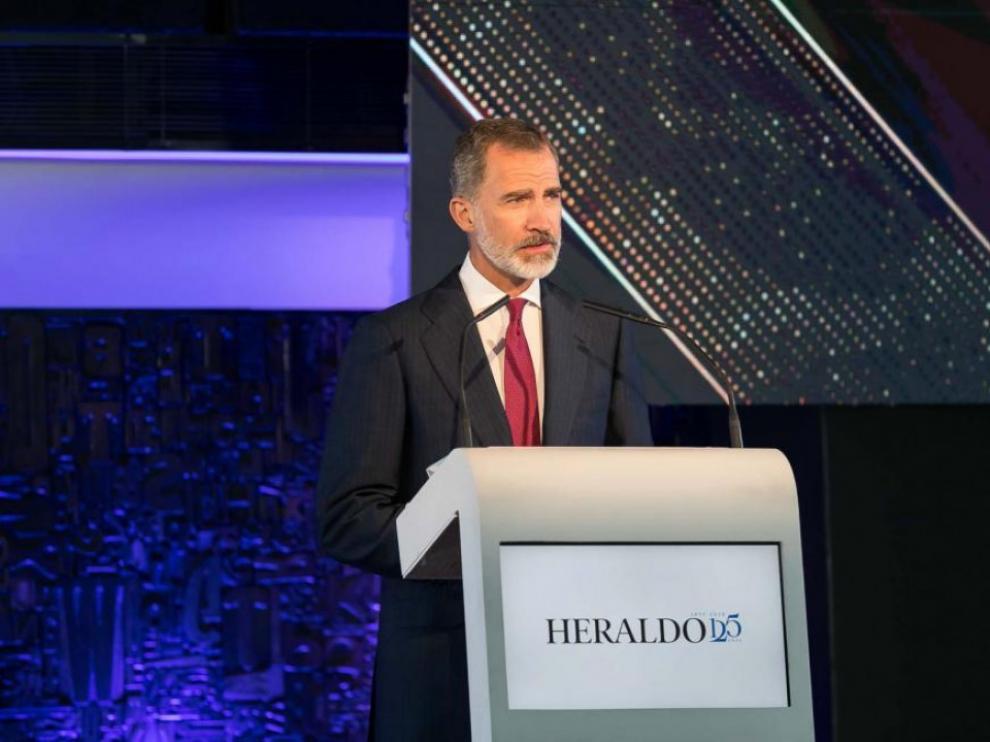 Felipe VI: "Heraldo es el ejemplo de que los hechos deben transmitirse con firmeza"