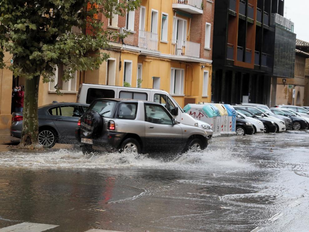 La lluvia regresa con intensidad a la ciudad de Huesca