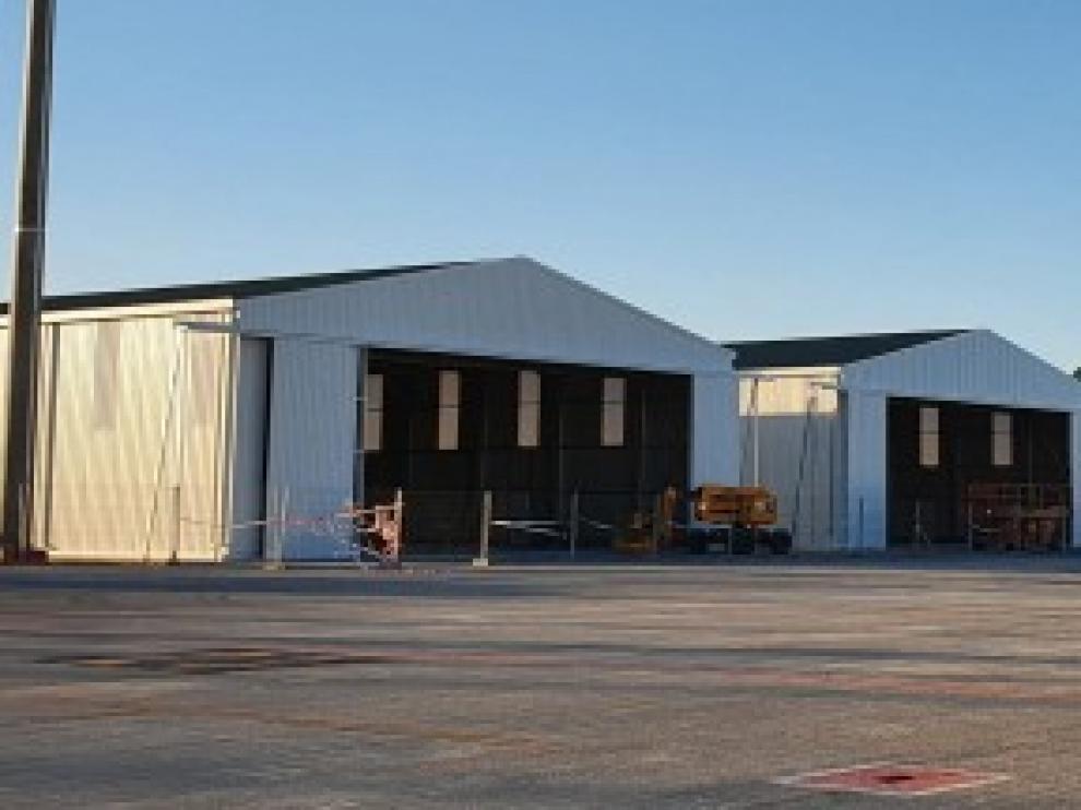 Finalizan los trabajos de construcción de tres naves en el Aeropuerto de Teruel