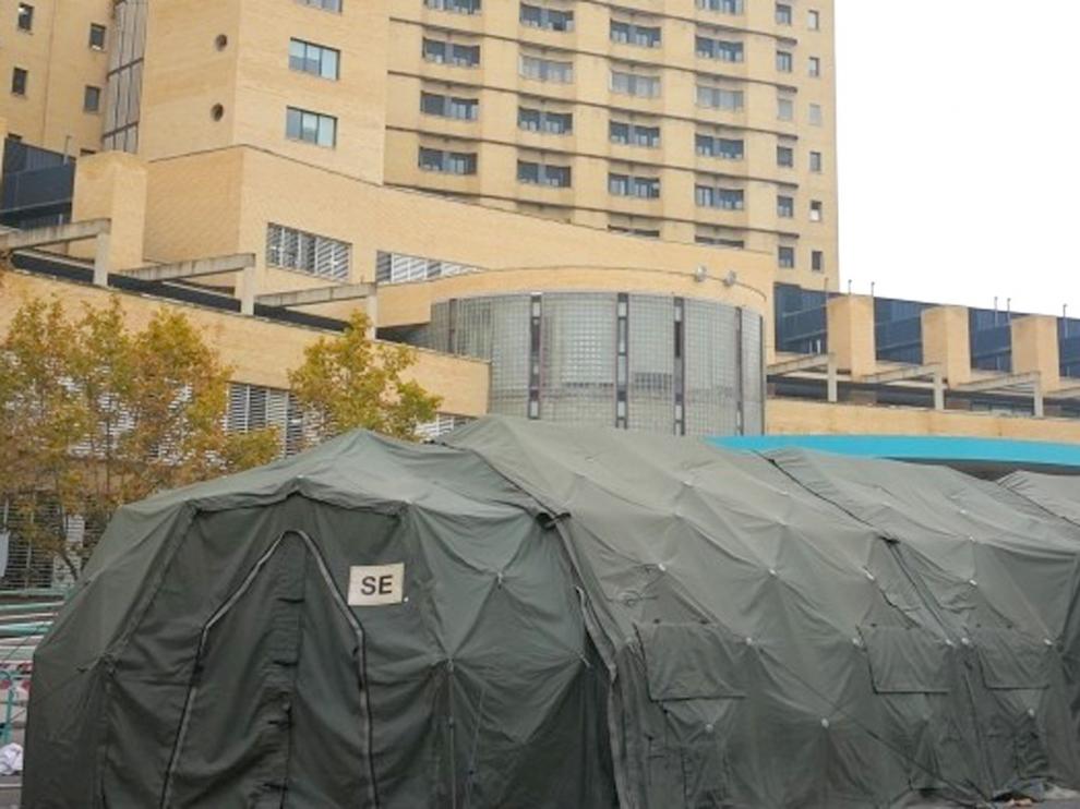 Nueva área en el Hospital Miguel Servet de Zaragoza para las urgencias por la covid