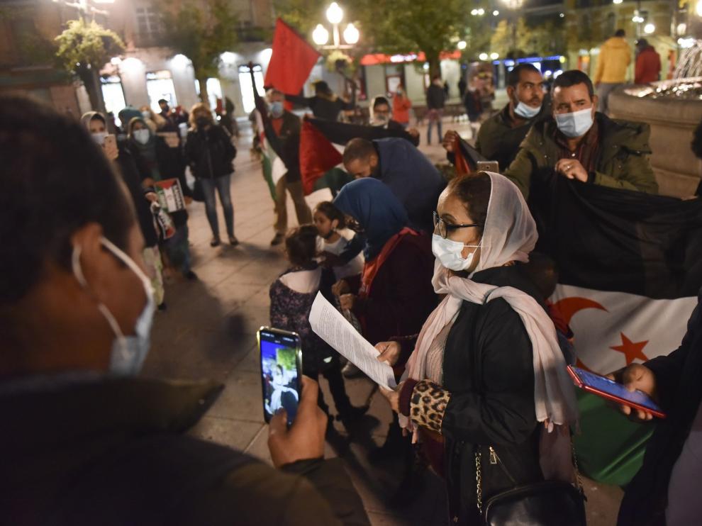 Alouda denuncia en una concentración en Huesca la "insostenible" situación del pueblo saharaui