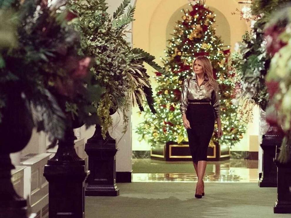 Melania Trump presenta la polémica decoración navideña de la Casa Blanca