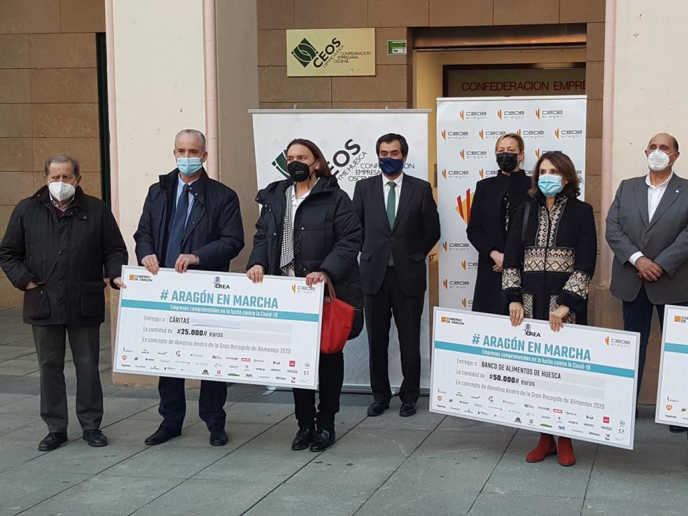 Gastón destaca la "solidaridad y compromiso" de las empresas aragonesas en las donaciones a entidades sociales de Huesca
