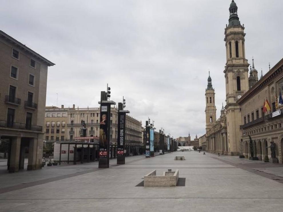 La plaza del Pilar podría estar cerrada la noche de fin de año
