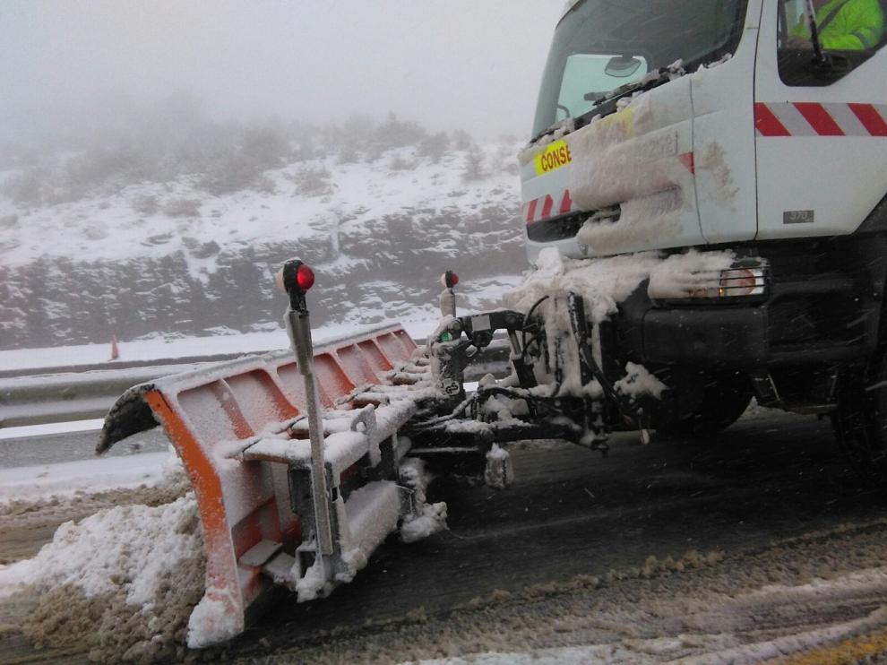 Solo se podrá pasar por Monrepós con neumáticos de invierno si se restringe el tráfico en la A-23