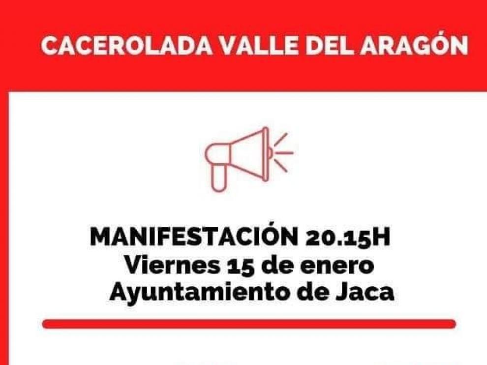 Convocada una manifestación el viernes en Jaca