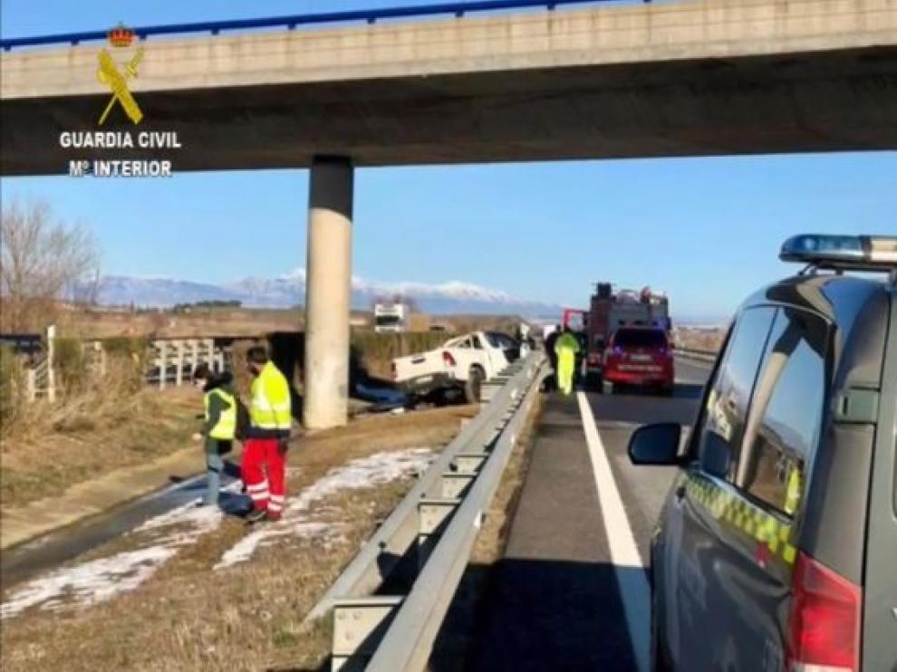 Un fallecido en accidente de tráfico en la A-23 en Almudévar