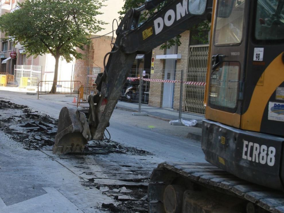 Cortada al tráfico este martes la calle Vidanía de Huesca, desde su acceso a la calle Artigas