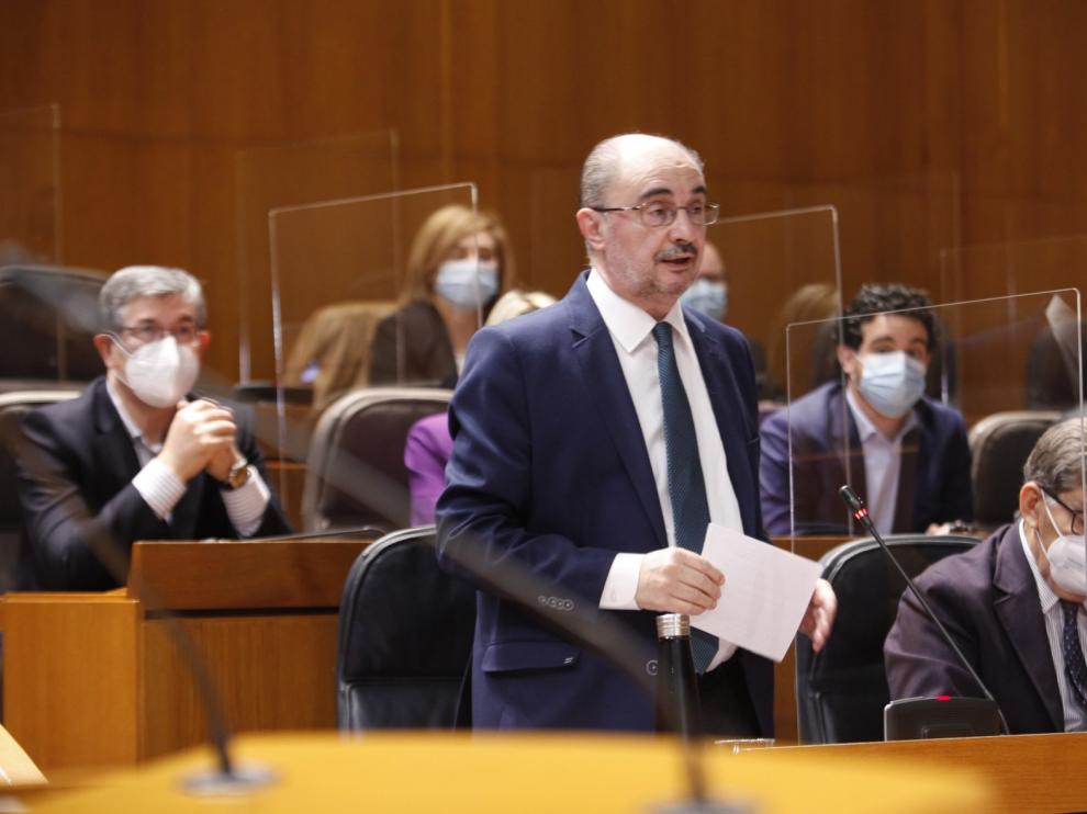 Lambán comparece en el pleno de este miércoles para informar de la evolución de la pandemia