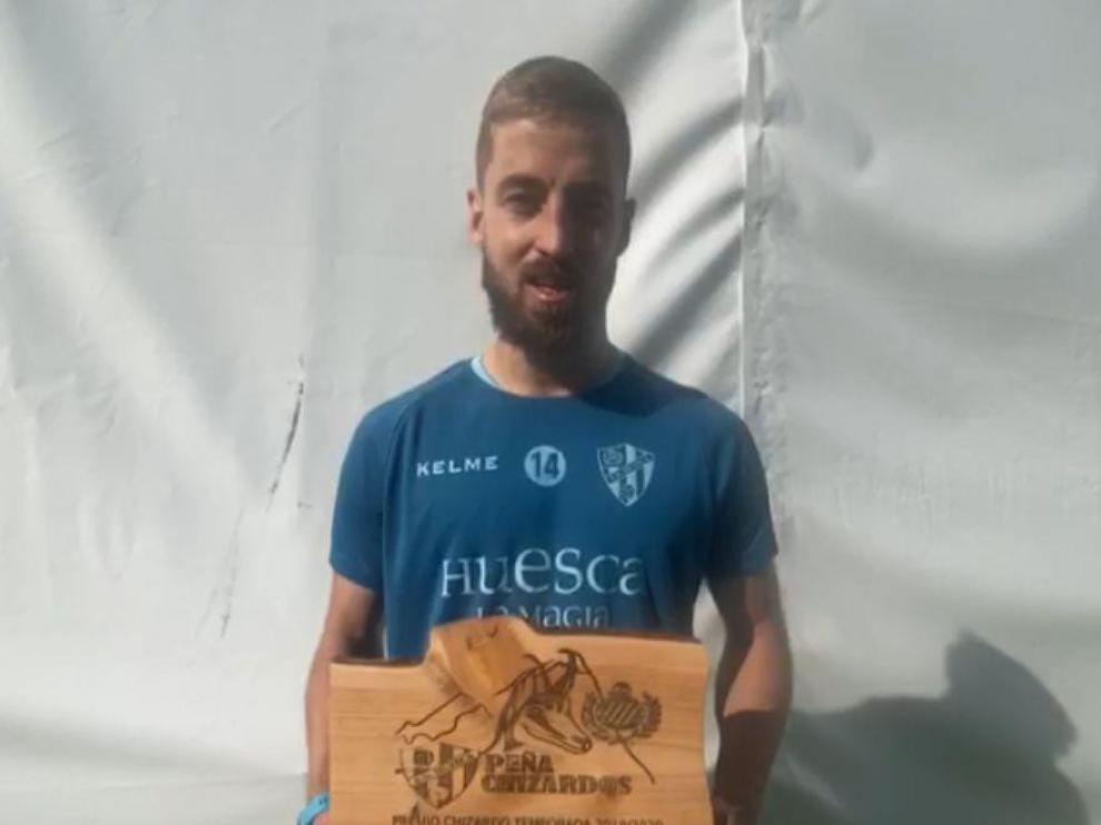La Peña Chizardos elige a Pulido como mejor jugador del Huesca de la temporada pasada