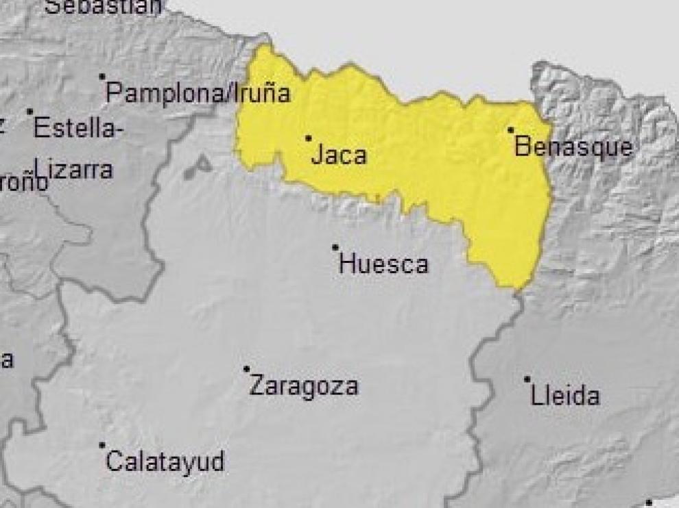 Aviso amarillo por nevadas en el Pirineo este martes