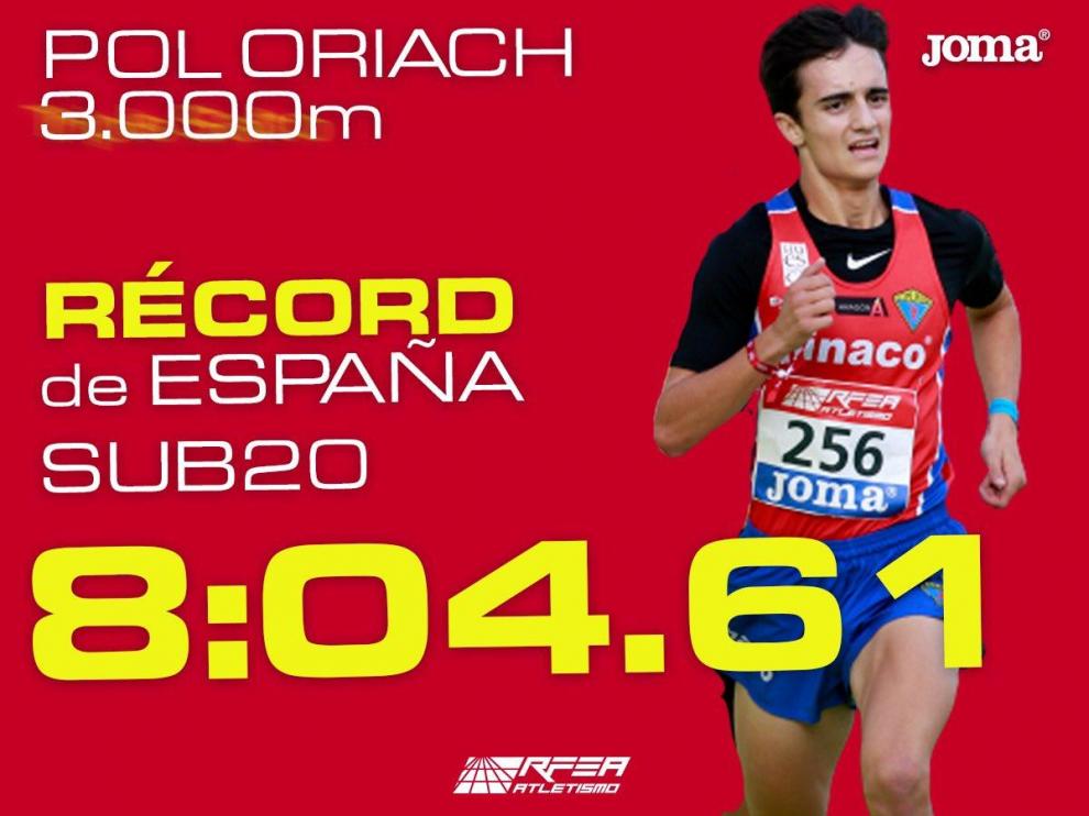 Pol Oriach, nuevo recordman de España sub-20 en 3.000