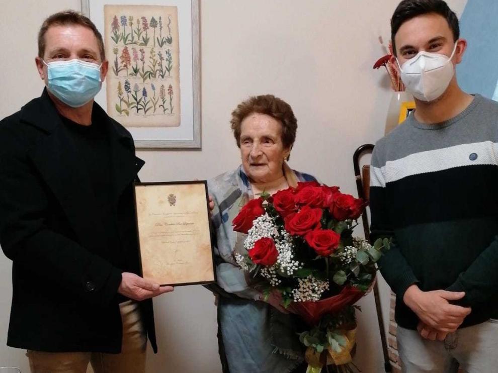 Conchita Sesé, vecina de Belver, celebra su 100 cumpleaños