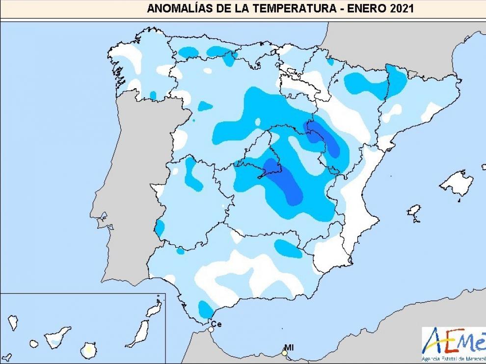 Este enero ha sido el más frío desde 2009, el más húmedo del siglo y récord de calor al final