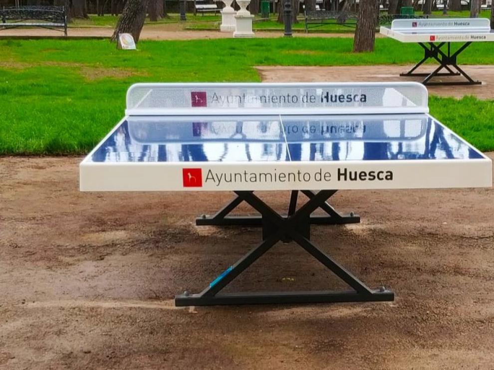 Instaladas varias mesas de ping-pong en diferentes zonas de Huesca