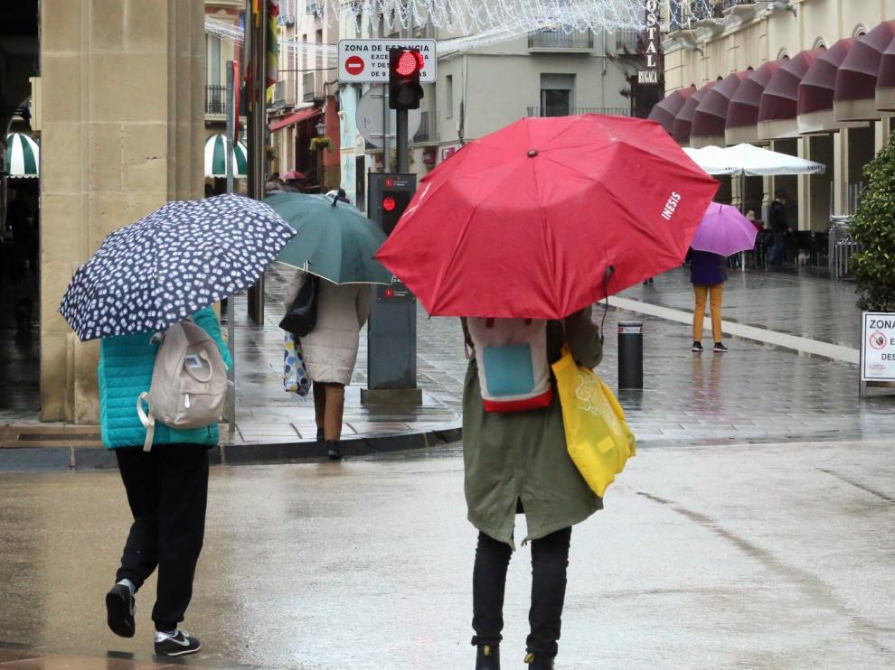Las precipitaciones, protagonistas en la mañana de este viernes en Huesca
