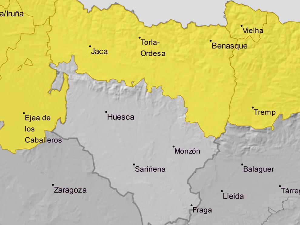 Sigue activada la alerta amarilla por viento en el Pirineo este sábado