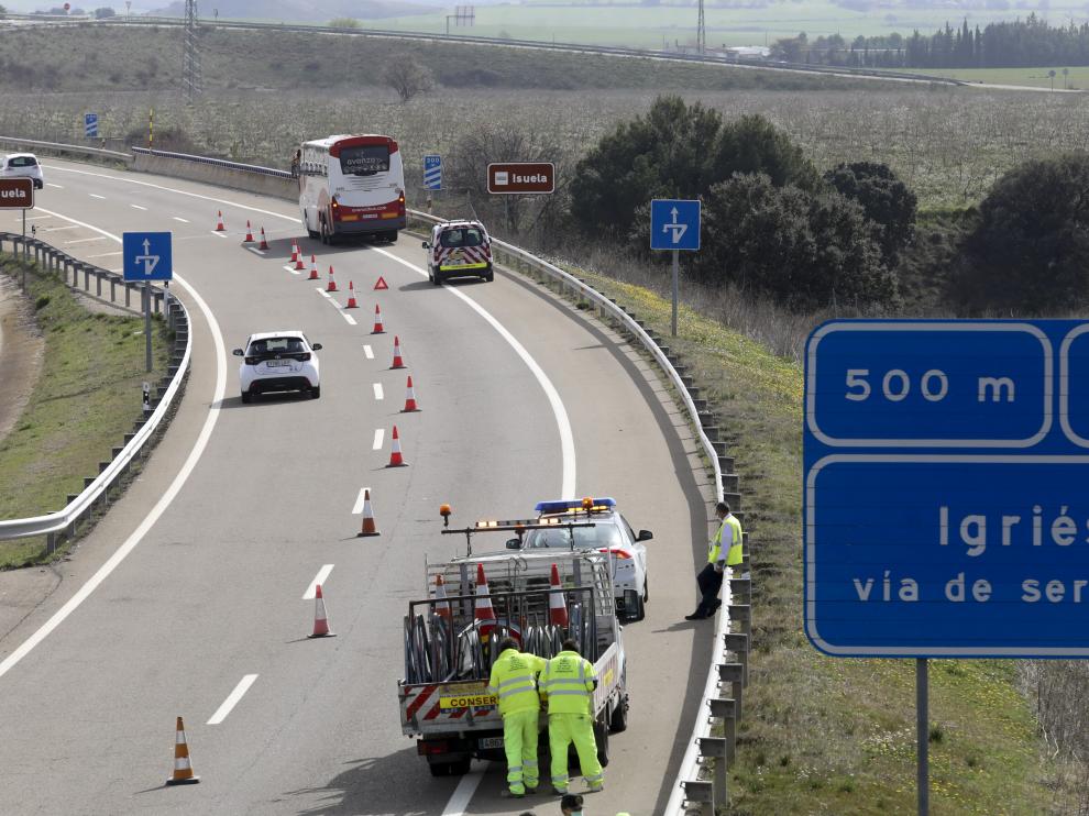 El accidente ha tenido lugar en la A-23 en las cercanías de Igriés.