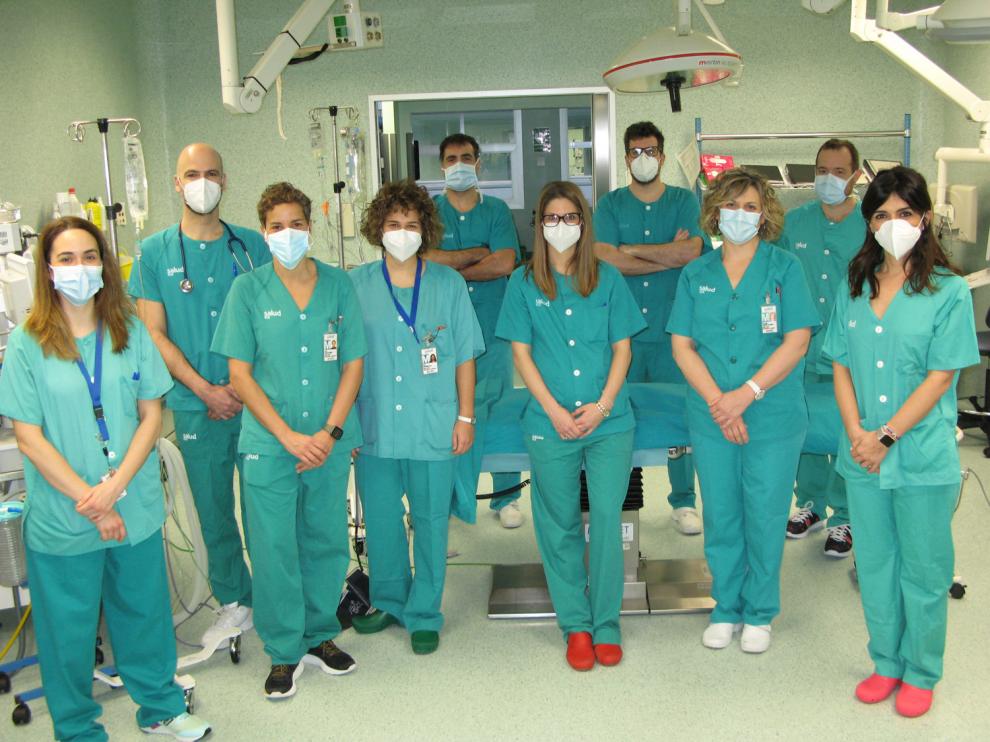 Equipo de facultativos que forman la Unidad de Anestesia Cardiotorácica del Hospital U. Miguel Servet de Zaragoza.