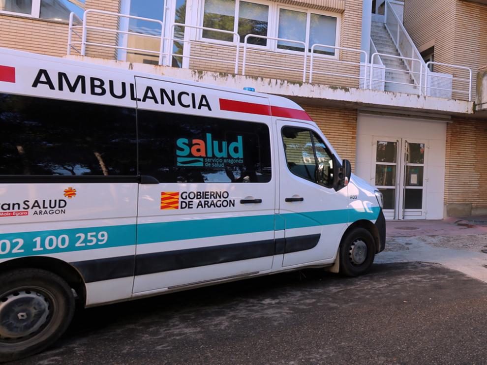 Ambulancia en el Hospital Universitario San Jorge de Huesca.