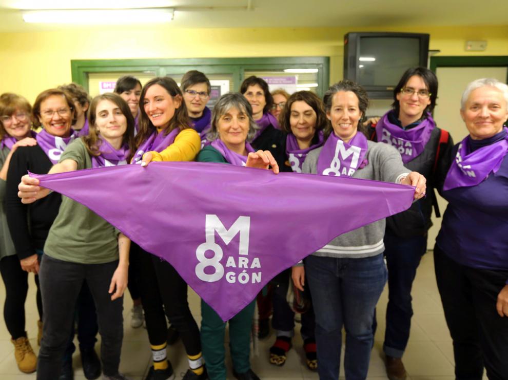 Imagen de archivo tomada el año pasado de las componentes de la Asamblea 8M Huesca.
