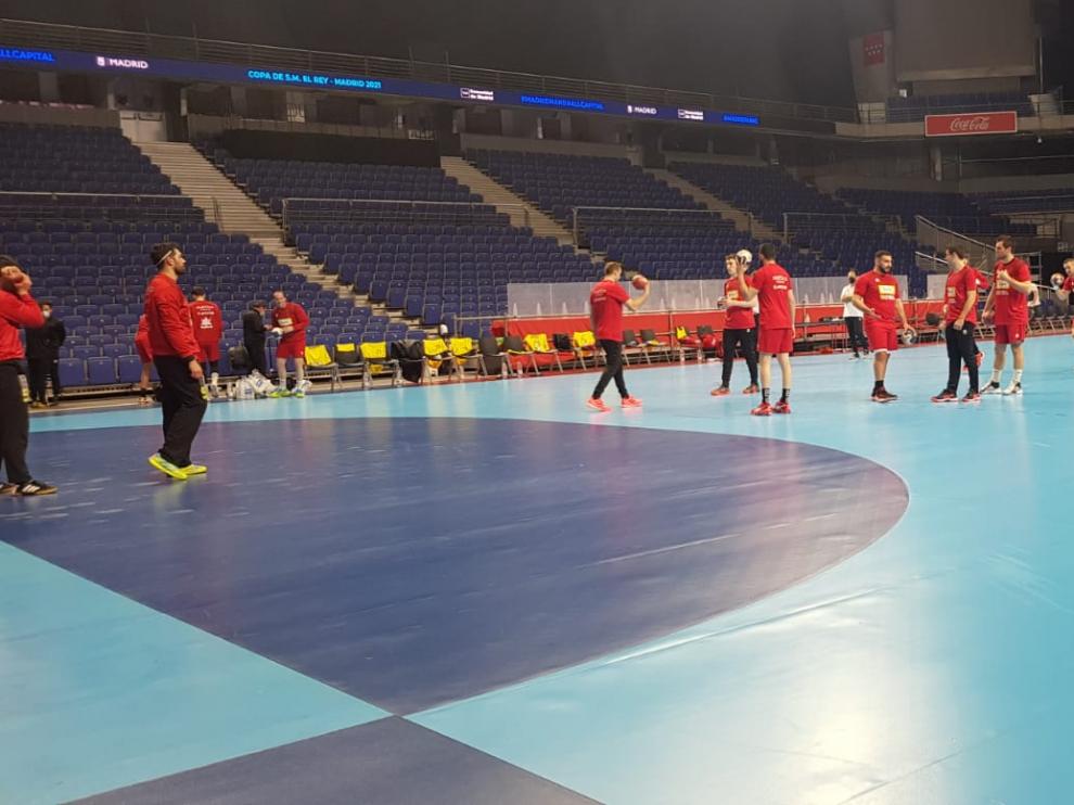 Bada, entrenando este jueves en el WiZink Center de Madrid