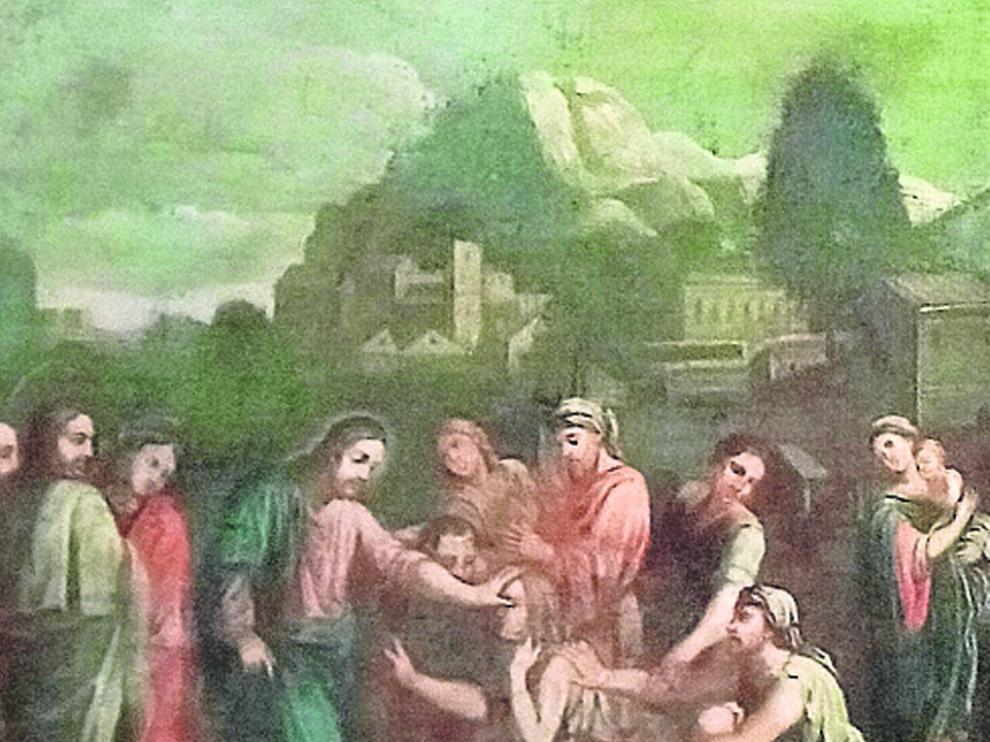 Lienzo titulado “Jesús cura al ciego”, de Egea, devuelto en la tercera entrega este pasado viernes.
