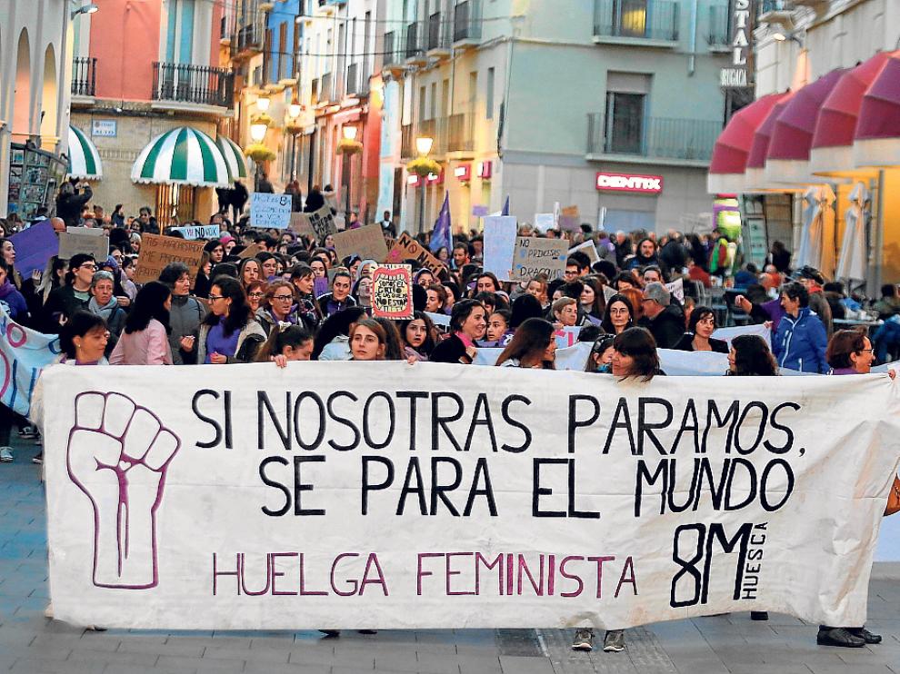 Celebración del 8M en Huesca capital el año pasado