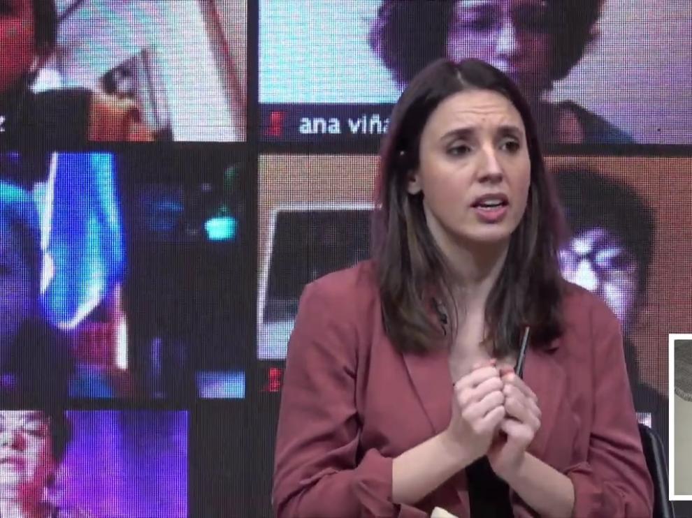 La ministra de Igualdad, Irene Montero, en la jornada organizada
