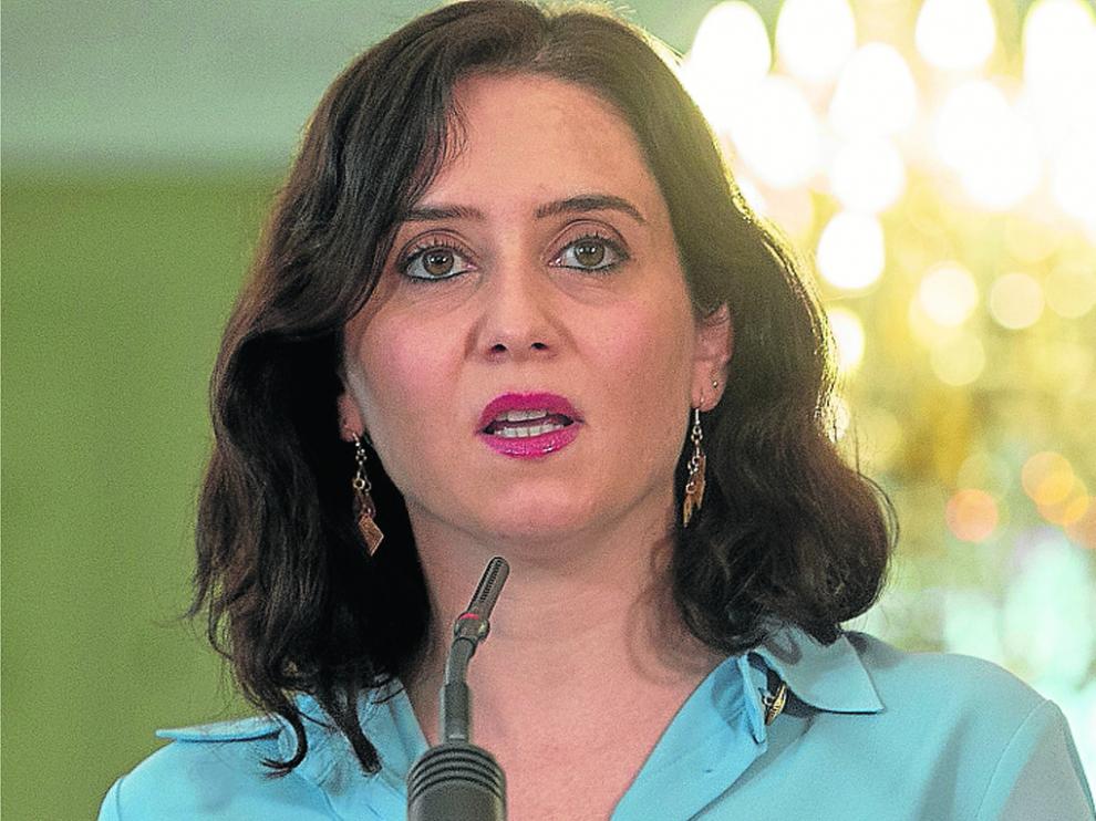 Díaz Ayuso, en la rueda de prensa convocada después de anunciar el adelanto electoral.