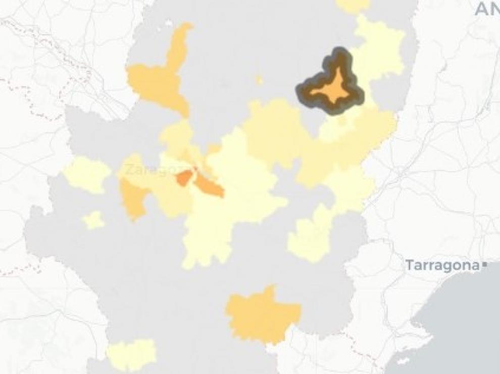 Mapa de contagios de covid publicado este viernes, 12 de marzo.