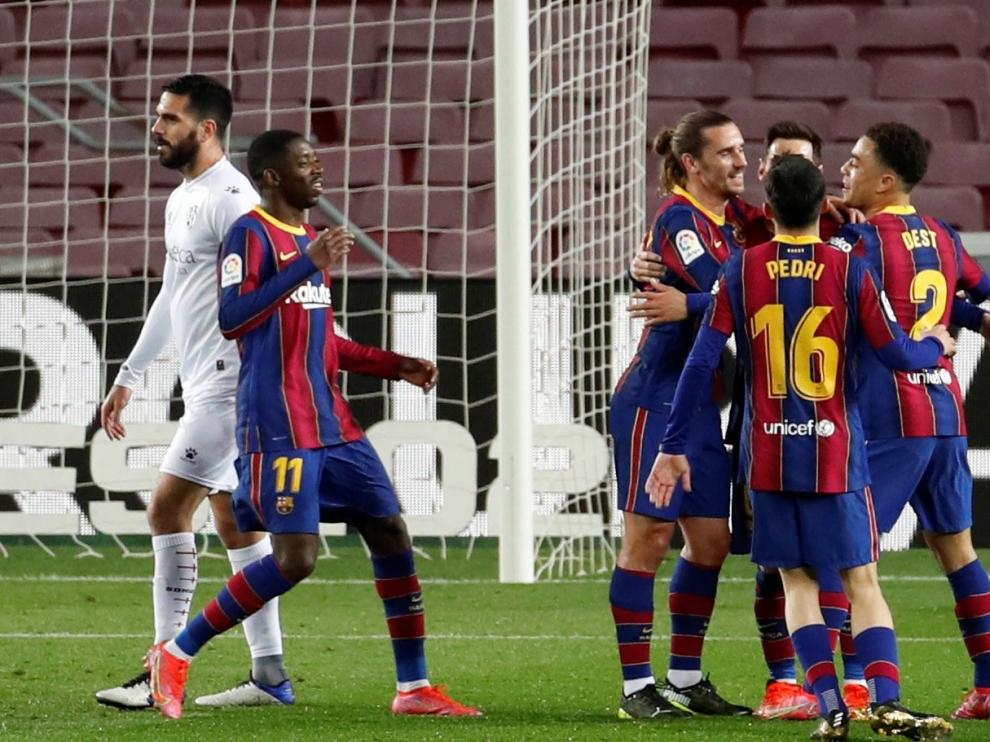 Partido Barcelona-Huesca disputado en el Nou Camp.