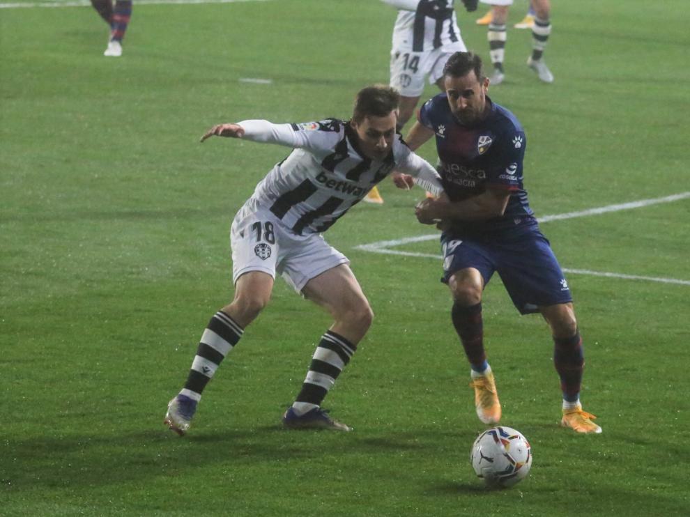 Imagen del partido de ida entre Huesca y Levante.