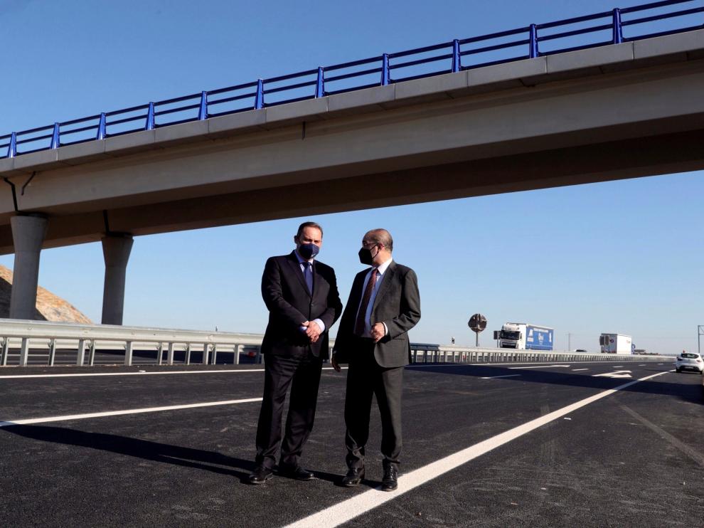 Àbalos y Lambán, participan en la puesta en marcha del tramo Figueruelas-Gallur de la autovía A-68.