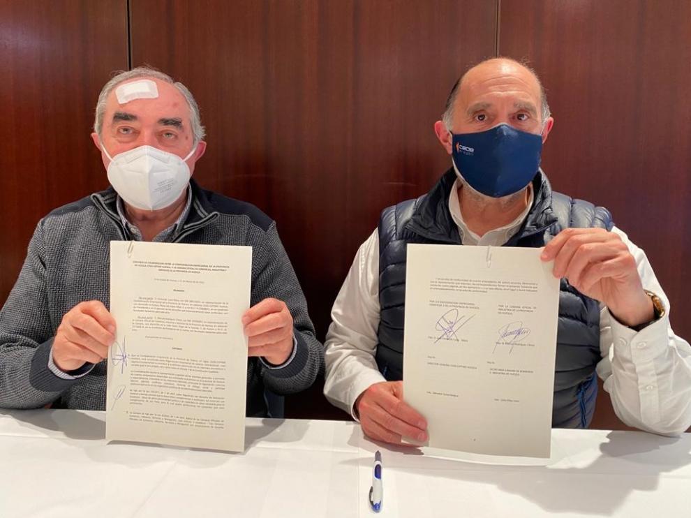 Manuel Rodríguez Chesa y José Fernando Luna, presidentes de Cámara y Ceos-Cepyme Huesca