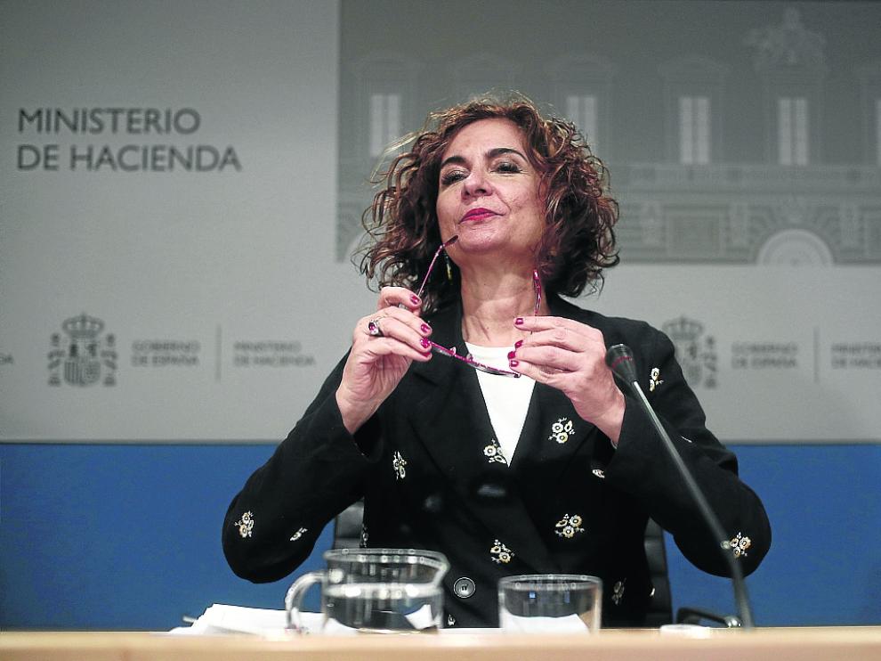 La Ministra de Hacienda, María Jesús Montero, presentó ayer los datos de su departamento.