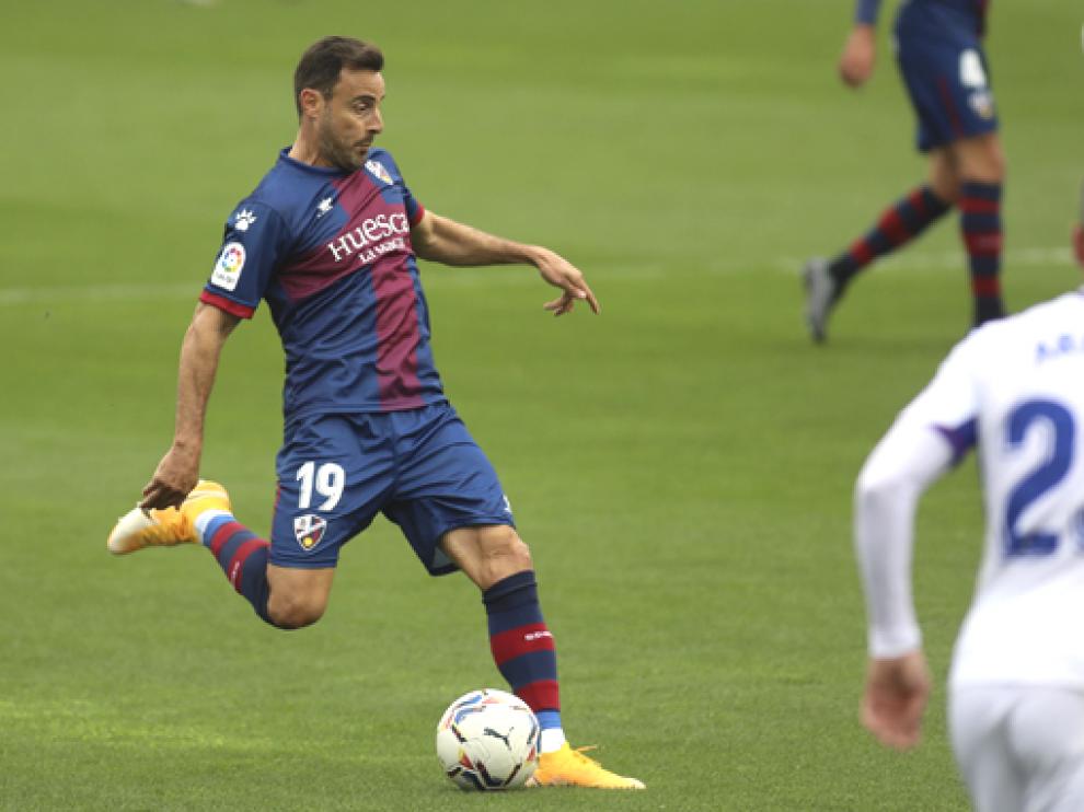 Pedro López, en el partido que enfrentó a los azulgranas contra el Éibar en El Alcoraz.