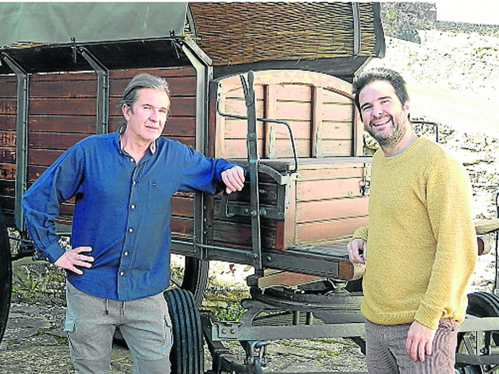 Toño L’Hotellerie y Jorge Andolz, durante un ensayo en la Ciudadela de Jaca.