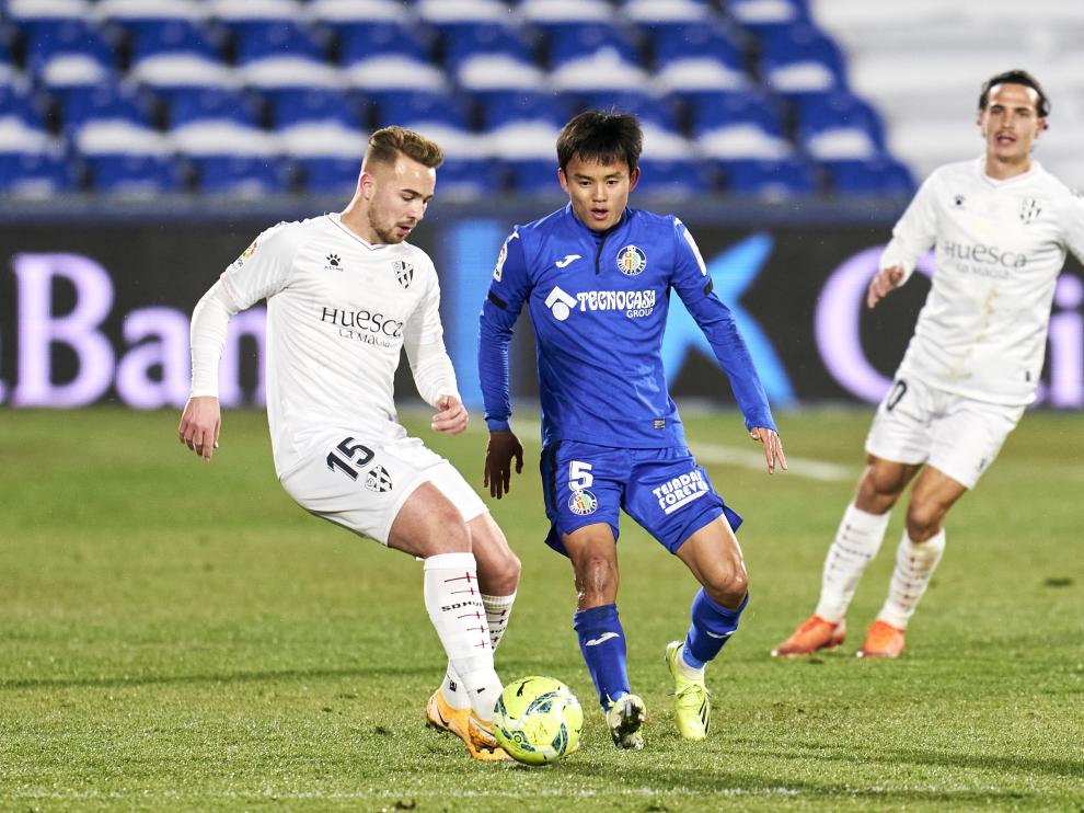 Imagen del partido de ida entre Getafe y Huesca